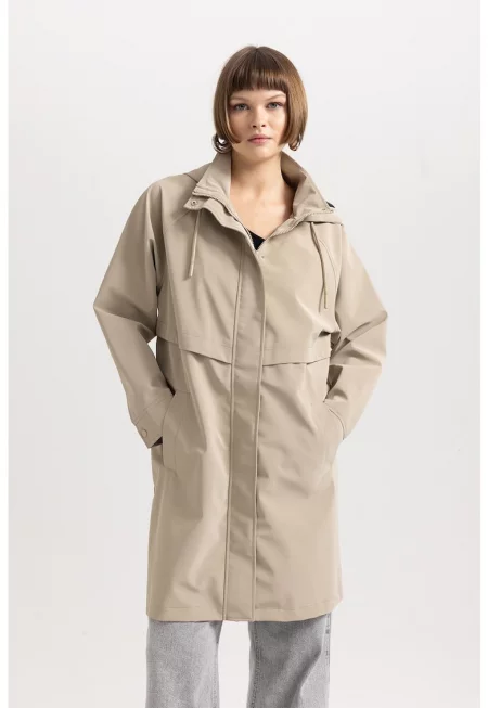 Дълго палто с качулка