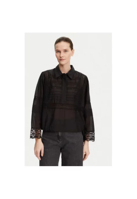 Дамска риза -  304892790 - Органичен памук/Вискоза - Черна