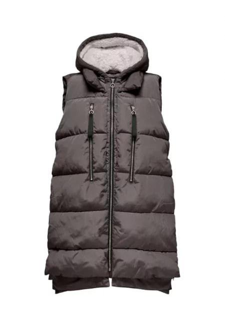 Дамски елек -  302626076 - Полиестер - Сив