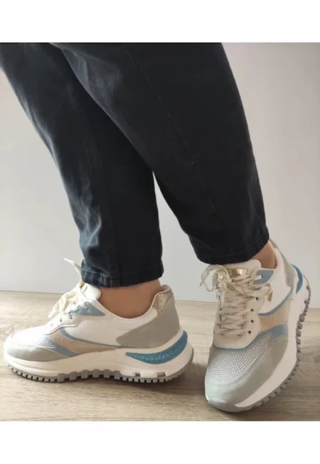 Дамски Ежедневни Обувки  250533-3 Синьо с Бяло - Син