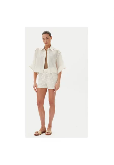 Дамски къси панталони  14105213 - Памук/Памук - Бежов - Бежов