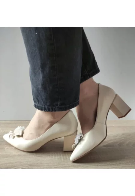 Дамски Обувки  60063A 52-N - Елегантни - Кремави (Apricot Pearl) - Кремави