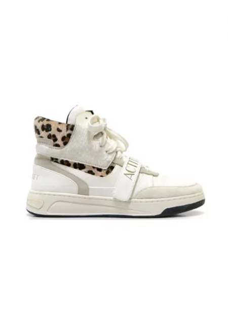 Дамски обувки за тенис -  естествена кожа - бели - високи - гумена подметка -