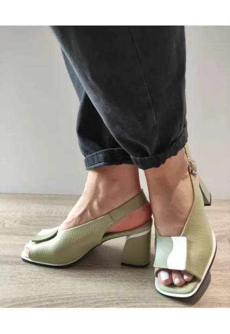 Дамски сандали  60020C 06-N -Елегантни - Маслинено Зелени
