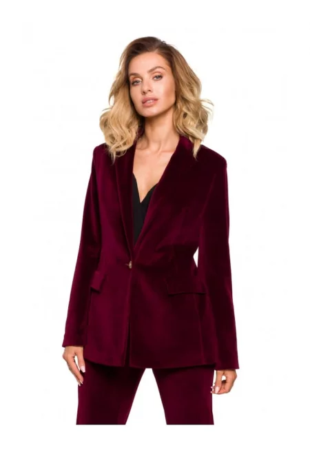 Дамско яке с колан -  Памук/Полиестер - Кафяво