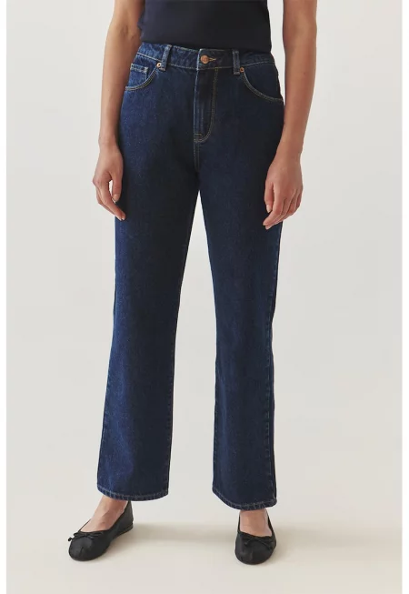 Дънки Rikoto с висока талия - Тъмносин