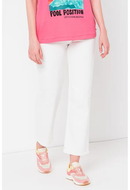 Дънки The Sky над глезена с висока талия - Бял