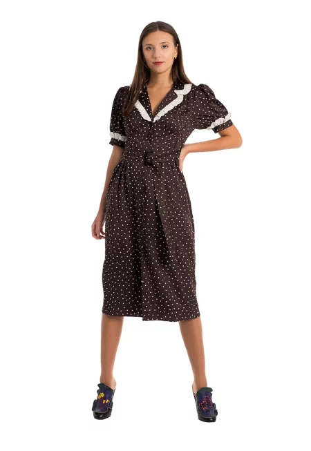 Десенирана рокля тип риза Maisie с бухнали ръкави