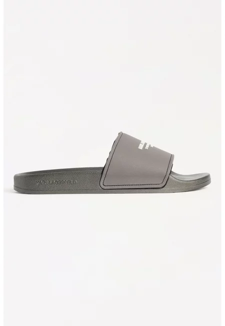 Домашни пантофи с лого - Tъмносив