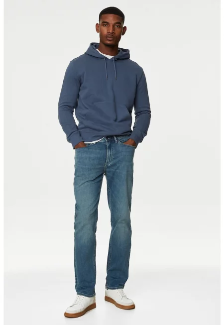 Еластични дънки с права кройка