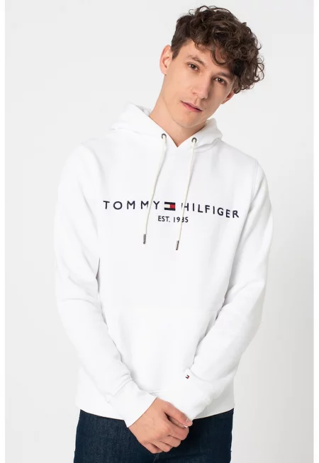 Худи с джоб кенгуру и лого