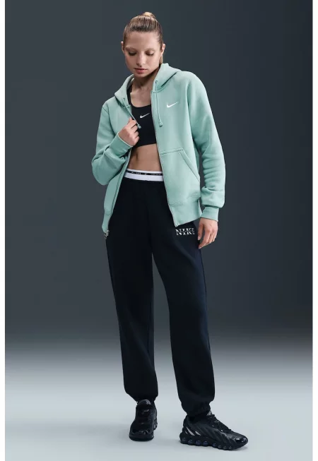 Худи с цип и лого - Персийско зелено