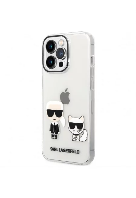 Калъф  PC/TPU Karl and Choupette - За iPhone 14 Pro - Transparent