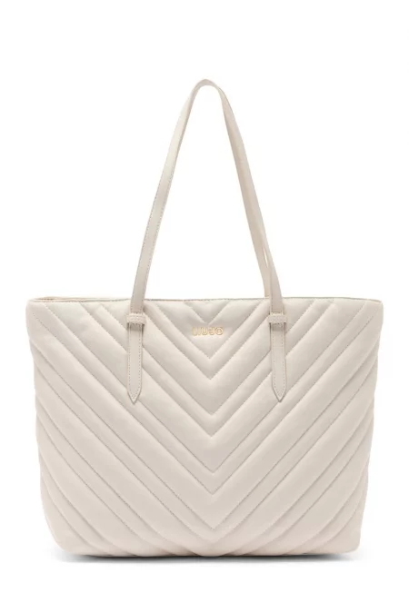 Капитонирана шопинг чанта - Бежов