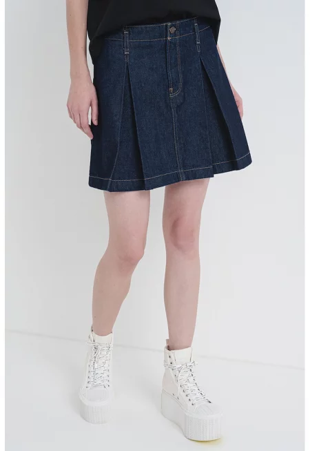 Къса дънкова пола - Тъмносин