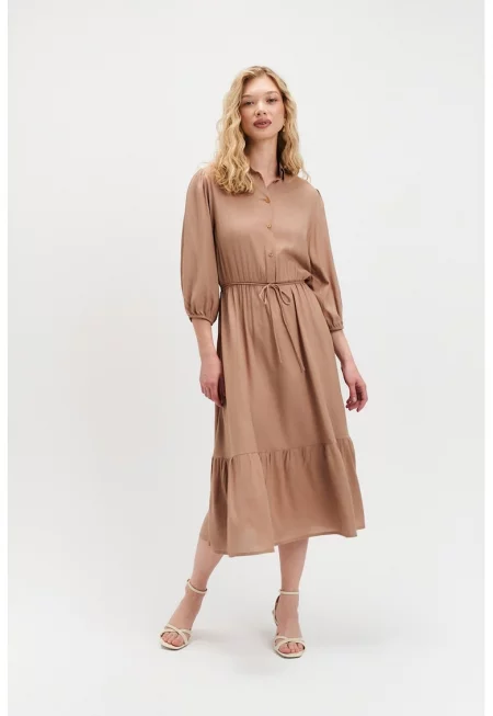 Къса рокля с бухнали ръкави