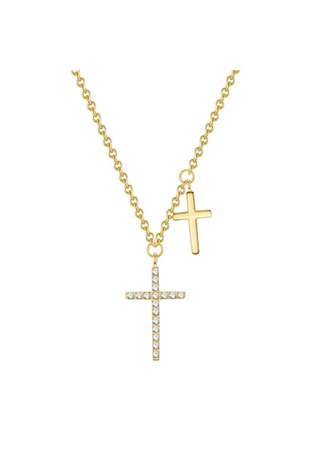 Колие от неръждаема стомана с 14К златно покритие - Златист