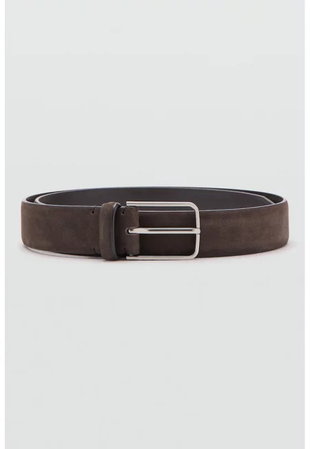 Кожен колан Napa с метална тока - Тъмнокафяв