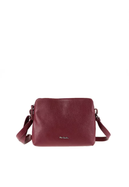 Кожена чанта през рамо Aralia Lux - Бордо