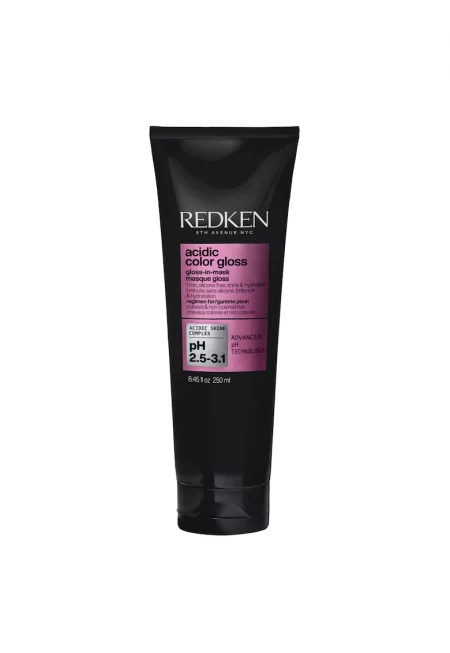 Маска за интензивен блясък  ACIDIC COLOR GLOSS с ултра-кисел оцет - глицерин и наситени мастни киселини - За блестяща и хидратирана коса - 250 мл