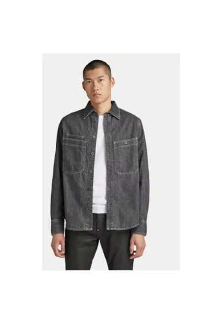 Мъжка риза - G Star Raw - 303805029 - Органичен памук - Сив - Сив