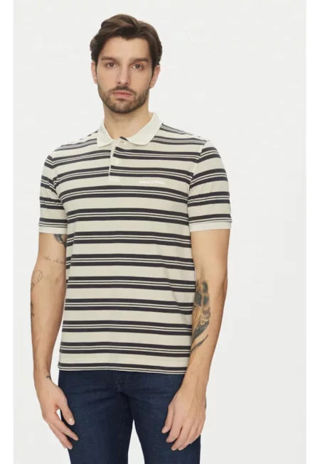 Мъжка тениска - Marc O'Polo - 304865404 - Органичен памук - Бежов - Бежов