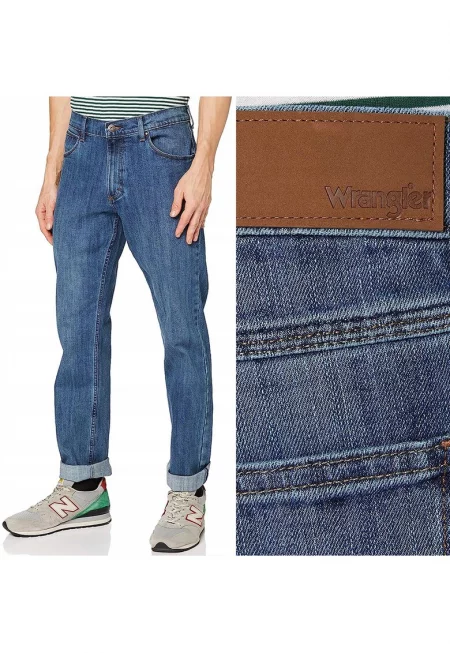 Мъжки дънки Wrangler - прав модел - сини - Син