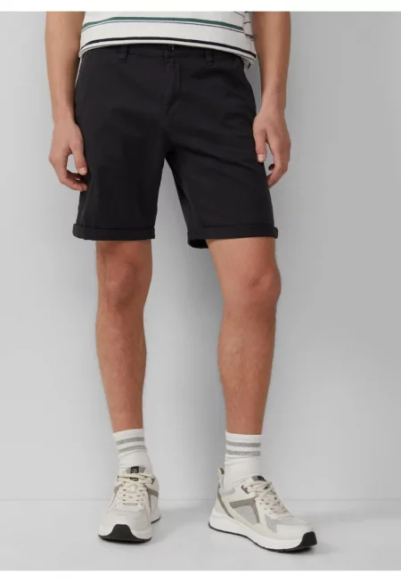 Мъжки шорти John Chino Q/S от s.Oliver - средна талия - стандартна кройка - тъмнозелени - Черен