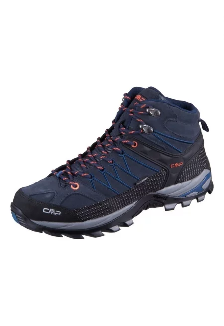 Мъжки трекинг обувки -  Rigel Mid WP - Suede - Navy Blue/Black - Черен/Тъмносин