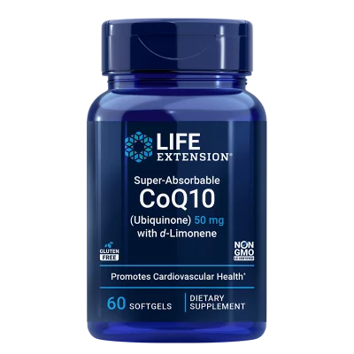 Мощен антиоксидант за здраво сърце - Коензим Q10 (убиквинон) 50 mg + d-Лимонен, 60 софтгел капсули