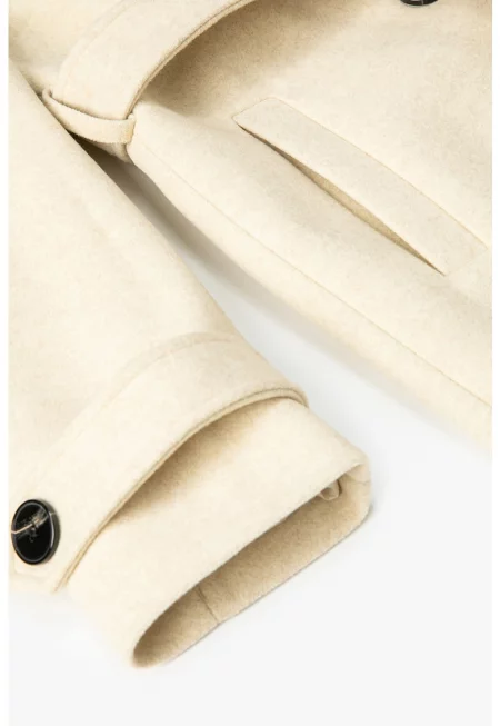 Палто с двуредно закопчаване и колан