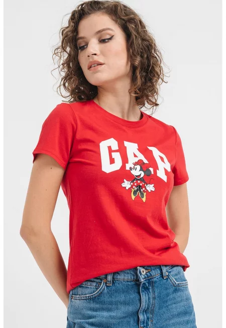 Памучна тениска с принт на Minnie Mouse