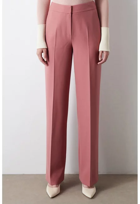 Панталон с широк крачол - Бледочервен