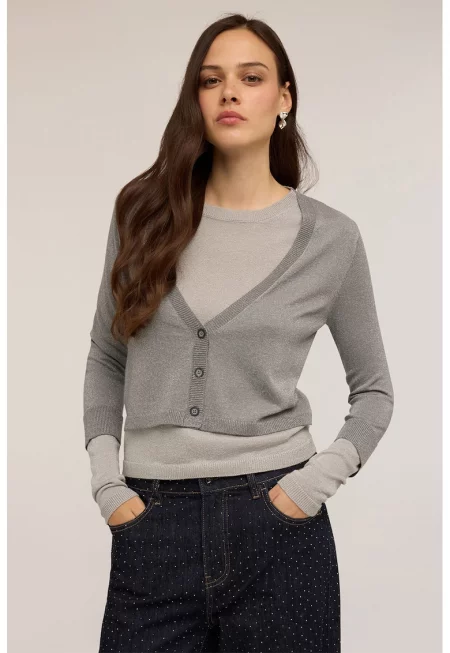 Пуловер с дизайн 2 в 1