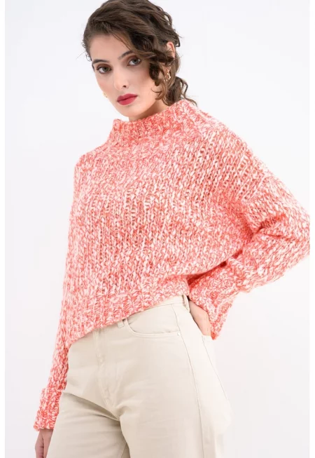 Пуловер Whisky с вълна и алпака - Червен/Бял