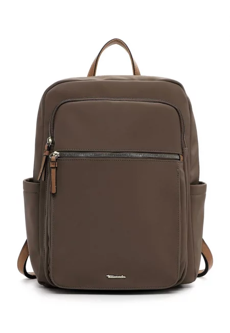 Раница от еко кожа с отделение за лаптоп и джобове с цип