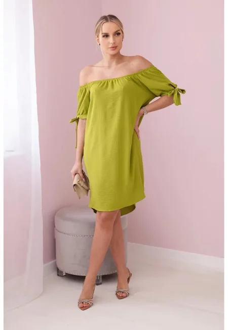 Рокля с ръкави с шнур - Един размер