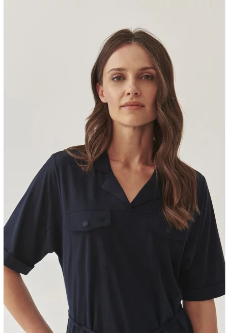 Рокля Zoya с връзка - Ултрамарин синьо