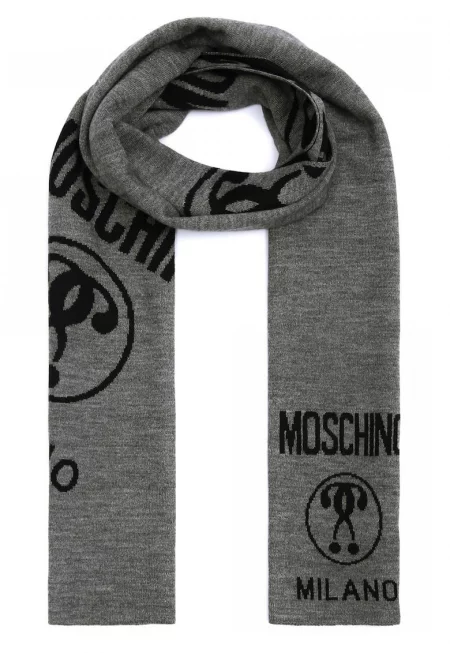 Шал от вълнена смес с контрастно лого