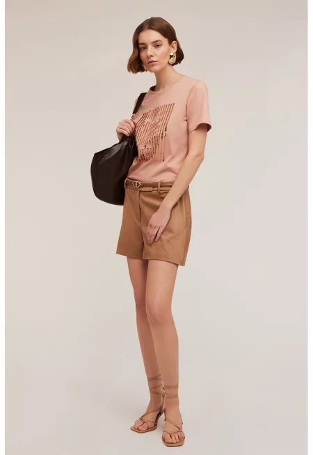 Шорти с ръб - Бежов