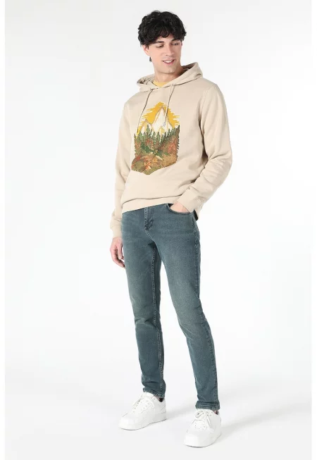 Слим дънки - Петролно синьо