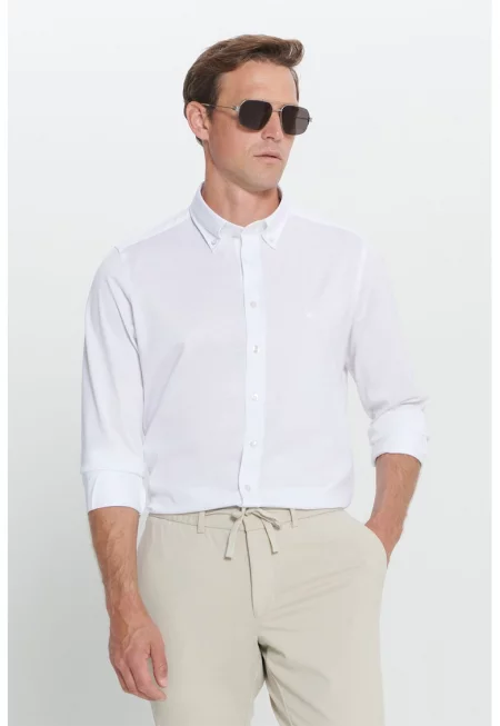 Слим риза с яка Oxford