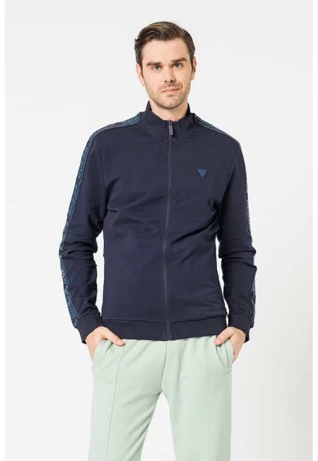 Спортна блуза  с цип и лого ленти 10502