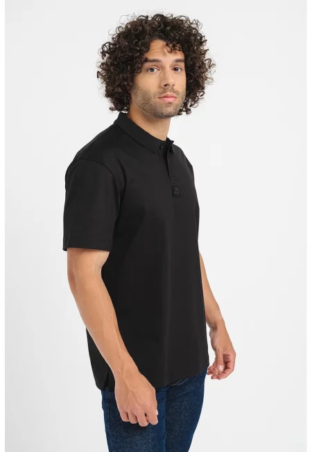 Тениска Deabono с яка - Черен