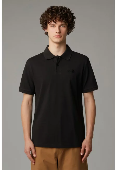 Тениска с яка и бродирано лого