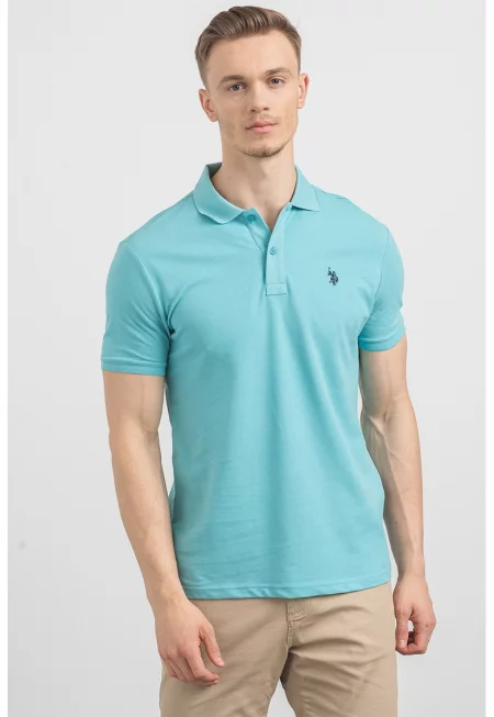 U.S. Polo Assn - Слим памучна тениска с яка