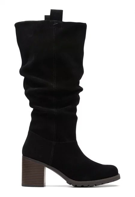 Велурени ботуши - Черен