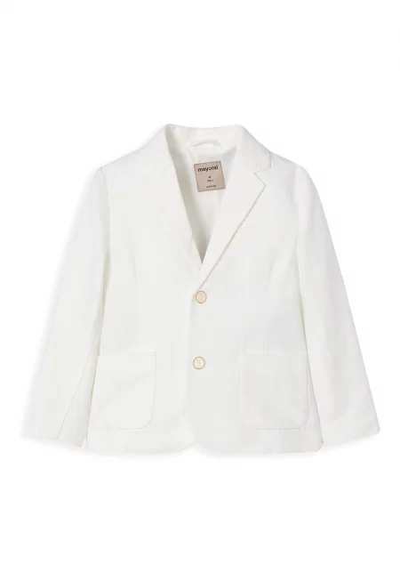 Яке  за момчета - 3417 - Памук/Лен - Бяло - Бял