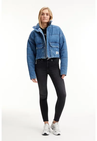 Зимно капитонирано яке от деним