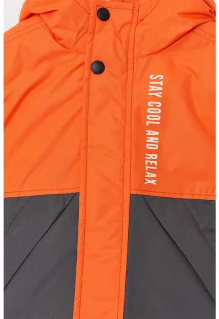 Зимно яке с дизайн с цветен блок